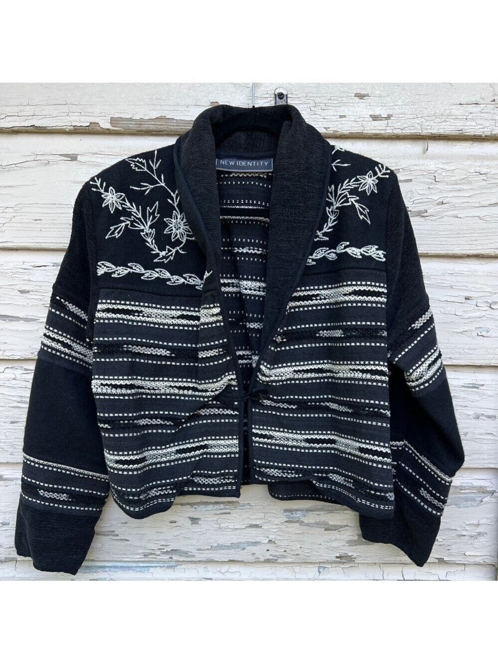 Vintage 90s New Identity Southwestern Western Blanket Tapestry BoHo Wool Jacket